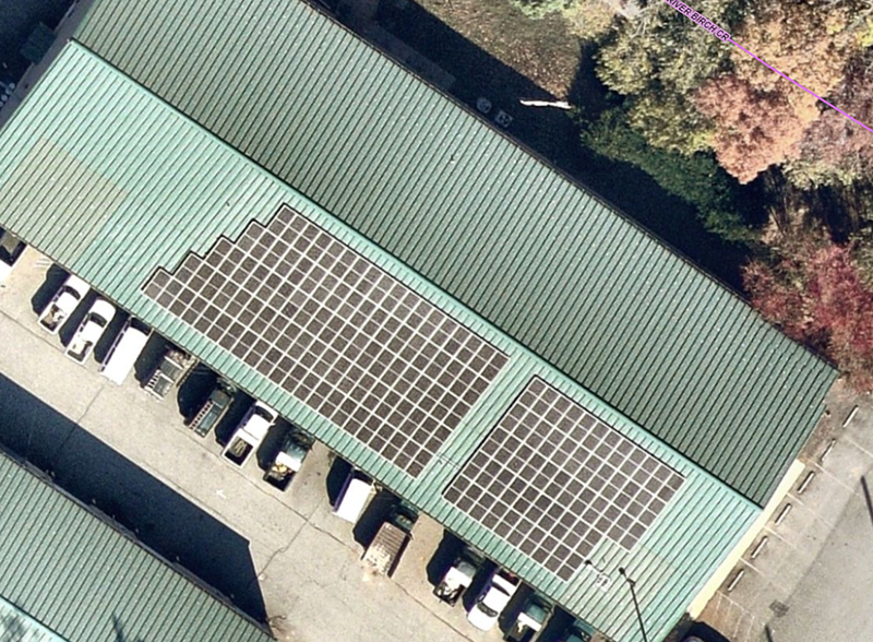 solar array on Tanglewood Park Maintenace building